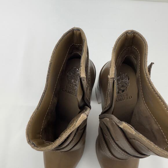 Vince Camuto Erillie Buckle Block Heel Bootie Ankle Boot in Wild Mushroom W-7 - Picture 6 of 12